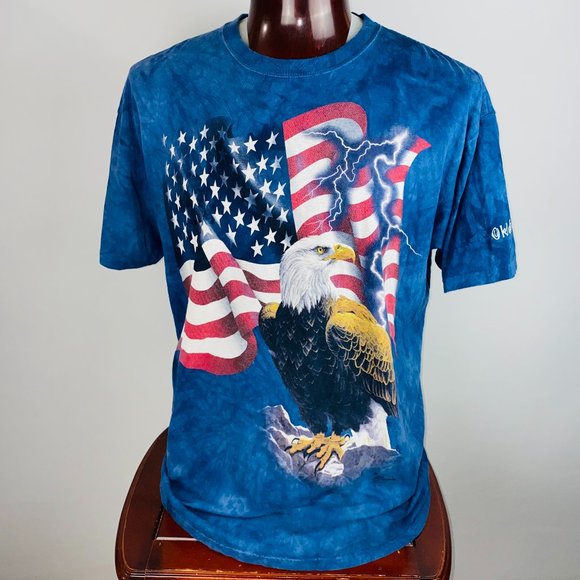 The Mountain Oklahoma Patriotic Flag Eagle T Shirt - Picture 1 of 7
